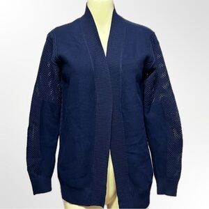Faith Zoe Blue Open Front Cardigan Medium